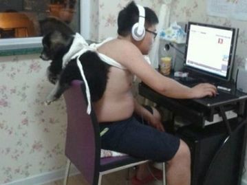 从前有只狗 总喜欢咬主人的脚趾头 然后他就成这样了