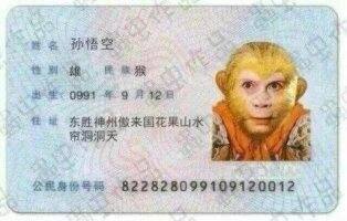 猴哥的身份证